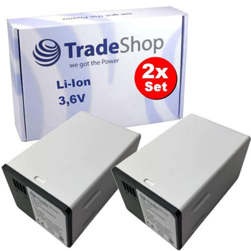 2X Trade-Shop Li-Ion Akku 3,6V / 15000mAh kompatibel mit Arlo Netgear Überwachungskamera Sicherheitskamera ersetzt A-7a, A-14, A7a, A14