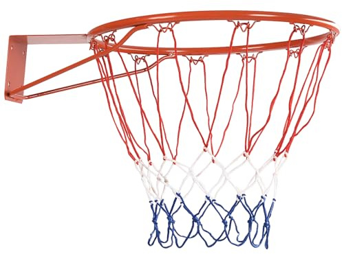 KOMFOTTEU Cestino da basket da parete, anello da basket con rete in nylon e telaio in metallo, diametro 45 cm, per sport interni ed esterni