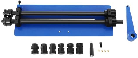 Caskunbsy Macchina piegatrice a rulli manuale piegatrice per tubi a mano con 6 set di dadi per fogli come vasche da pavimento del veicolo