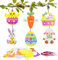 DKINY 12 Ostern Bastelset Kinder DIY Osterhase Ostereier Osterküken Karotte Lamm Mix&Match Anhänger Ostern Kreativsets und Bastelbedarf zum Basteln und Dekorieren für Junge Mädchen Ostern Frühling