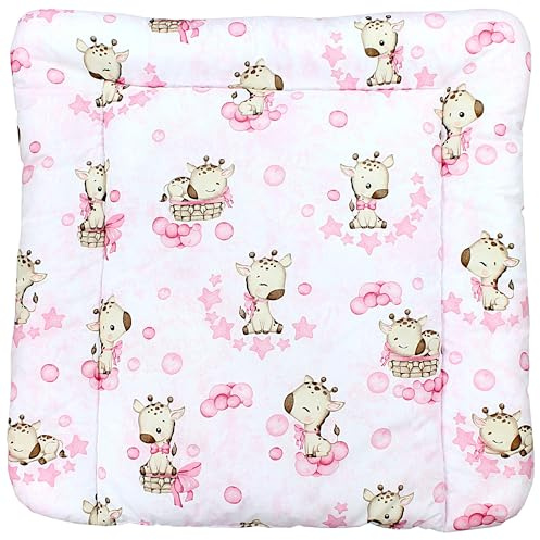 TupTam Materassino per Fasciatoio il cambio Pannolino Bebè, Giraffe/Rosa, 70 x 70 cm