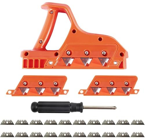 KEWAYO Kantenhobel für Gipskarton, Gipskarton Hobel mit 45° und 60° Klingensatz, Robust Gipskarton Schneider Handhobel, Mehrzweck Kantenhobel für Gipskartonplatten Korkplatten mit 20 Klingen Ersatz un