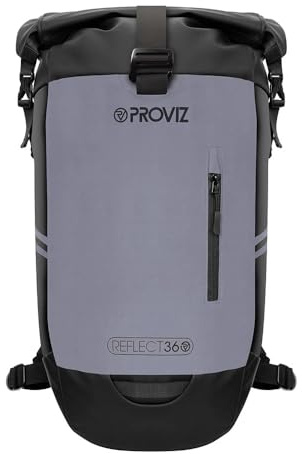 Proviz REFLECT360 Reflective Rolltop Backpack - Large 30L Capacity, Secure Rolltop with Clips, Padded Laptop Compartment, Easy Clean, Breathable Back Panel, Reflective Rucksack