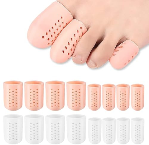 16 Protector Dedos Pie Silicona Transpirable, Fundas de Silicona para Juanetes, Protectores de Dedos de Silicona, Cubrepiés Transpirables