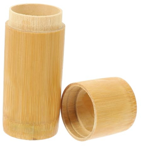 VALICLUD Tarro de Bambú Multifuncional para Cerillas Tapa, Mini Recipiente de Almacenamiento para Hogar y Oficina, Resistente a Rayones, Diseño Compacto y Práctico, Uso Doméstico