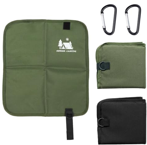 Sitzkissen Outdoor Faltbar 2 Set - Wasserdichtes und Wetterfestes Sitzunterlage aus Oxford-Stoff, Iso-Thermo-Sitzkissen mit Karabinerhacken für Camping, Wandern, Picknick, Stadion, Reisen