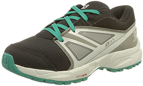 Salomon Sense Climasalomon Waterproof (impermeable) unisex-niños Zapatos de trail running, Negro (Black/Pearl Blue/Parasailing), 32 EU