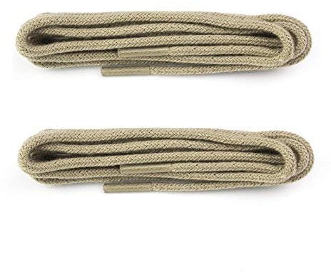 Round Shoe Laces (2 Pairs) 2mm Firm Knot Shoelaces Cotton mix laces for Brogues, Dress and Casual Shoes for indoor and outdoor shoes or boots (120, Taupe)