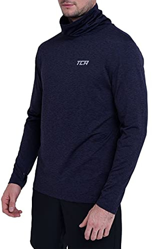 TCA Warm-Up da Uomo Maglia a Collo Alto da Corsa Termico a Maniche Lunghe - Blu Scuro, L