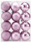 Casaria® Weihnachtskugeln 24tlg Ø 6cm Kunststoff matt glänzend Christbaumkugeln Christbaumschmuck Anhänger Weihnachtsbaumkugeln Weihnachtsdeko rosa