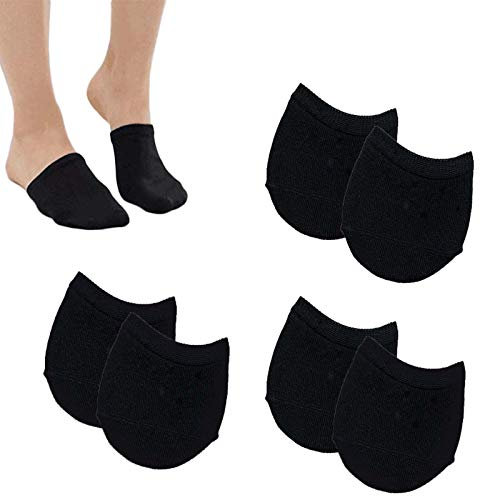 SUNTRADE Zehensocken, atmungsaktiv, bunte Halbsocken für Frauen, 3 Paar (schwarz und weiß), Schwarz , L