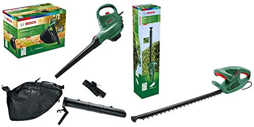 Bosch Aspirador y soplador de Hojas eléctrico UniversalGardenTidy 2300 + Tijeras Cortasetos eléctrico EasyHedgeCut 45 (420 W, Longitud de la Cuchilla de 45 cm, Embalaje en Caja)