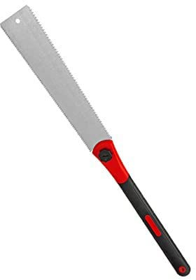 Woodworking Hand Saw, 12.5 Inch Flexible Double Edge TPI 7/12 with Non Slip Handle Pull Saw for Craft, Hobby, DIY, Woodworking Tools (Red)