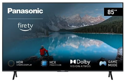 Panasonic TX-85MX800E, Smart TV LED 4K Ultra HD 85 Pulgadas, Alto Rango Dinámico, Dolby Atmos y Dolby Vision, Fire TV, Prime Video, Alexa, Netflix, Modo Juego, Color Negro