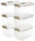 Citylife 6 Packs 8L Storage Boxes with Lids Clear Plastic Box with Handle Stackable Storage Boxes, 31.5 * 22.5 * 19.5cm
