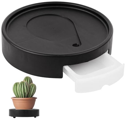 xyuayamz Porte Plante a roulettes, Support Plante Roulette Rond ø 20cm, Capacité de Charge 50kg, Support Pot de Fleur avec Boîte à Eau, avec 4 Roues Universelles,pour Interne et Externe