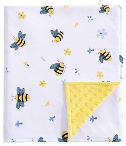 JORNH Baby Blanket for Newborns,New Gifts for Boys Girls Toddlers, Super Soft Baby Cot Blanket with Dotted Fleece Backing, Unisex New born Essentials (Bee,75x100cm)