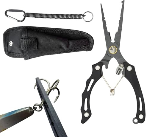Pinces De Pêche | Outil de Retrait de Hameçon à Long Bec et Usage Intensif - Pinces À Long Bec Pour La Pêche,Pour Bar Truite Boîte À Accessoires Bateau Perçage Travaux Électriques Mécanique Poisson-