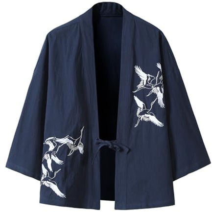 Chaqueta kimono ligera para hombre tradicional Happi Kimono Japón Haori Chaqueta Algodón Lino Camisa Manga Larga Ninja Verano Cardigan Camisa Chino Ropa Chaqueta de entretiempo