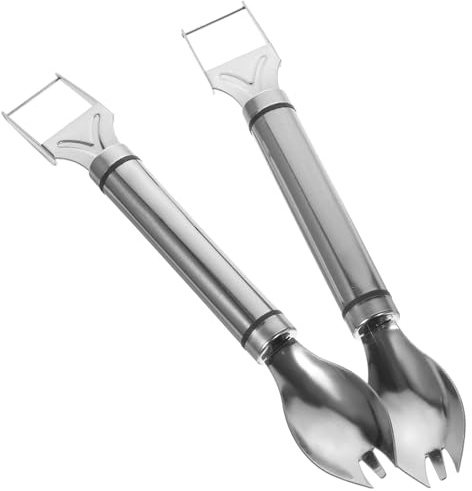 jojofuny Affetta Anguria in Acciaio Inossidabile 2 Pezzi, Forchetta Leggera per Tagliare Anguria a Pezzi, Utensile Portatile per Frutta