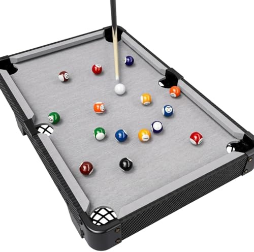 SiaBiced Mesa Billar compacta para niños, Juego Billar Infantil portátil – Mini Billar para diversión en casa