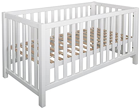 Betten-ABC Bubema Babybett Nils Classic (Größe: 70x140 cm; Farbe: Weiß lackiert)