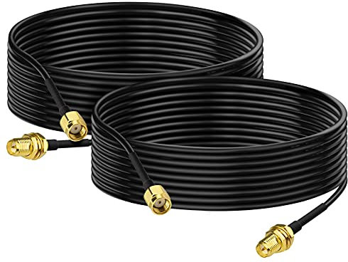 BINGFU RP-SMA Stecker auf RP-SMA Buchse Kabel 3m RG174 WiFi-Antennenverlängerungs Koaxialkabel 2 Stück für Drahtlose Mini PCI Express PCIE Netzwerkkarte USB WiFi Adapter WiFi Router Booster IP Kamera