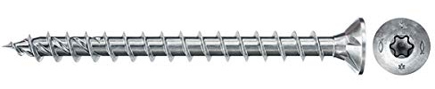 fischer 200 x Chipboard Screws Power-Fast II 3.5 x 25 Countersunk Head with Inner Star TX Fully Threaded Galvanised Blue Passivated (Item No. 670075)