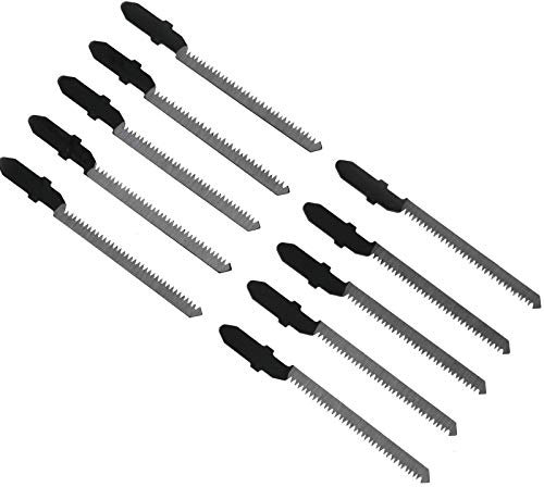 Be In Your Mind 10 Piezas Hojas de Sierra de Calar T-Shank T101AO Kit de Herramientas de Corte de Hoja de Sierra Curva HCS para Suelo Laminado Madera Plástico