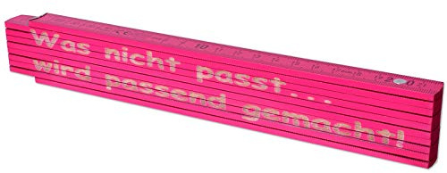TE-Trend 2 m tumstock rosa meterstav personlig tumstock kvinnor laser gravyr skala ordspråk vad inte passar ... passar rosa