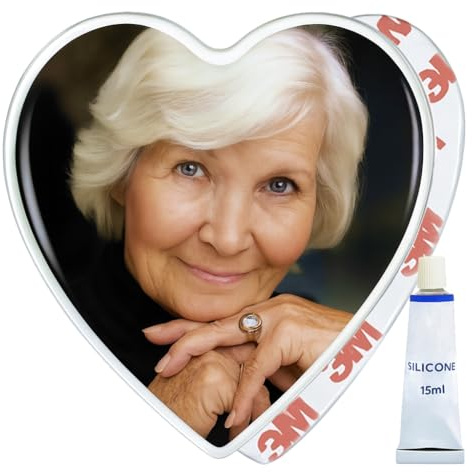 Bob's Heart Made in USA Porcelain Memorial Photo for Headstones | Custom Ceramic Grave Portrait | Weatherproof Cemetery Picture | Durable Tombstone Photo Plaque No Fading Outdoors (4x4)