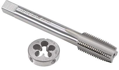 sourcing map 1/2-20 UNF Gewindebohrersatz, HSS Maschinengewindebohrer mit Rundgewindebohrer, Recht Hand