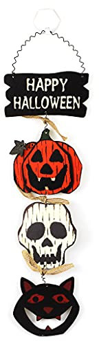 Alnicov Cartello di benvenuto da appendere alla porta di Halloween, targa in legno per casa, scuola, all'aperto, casa infestata