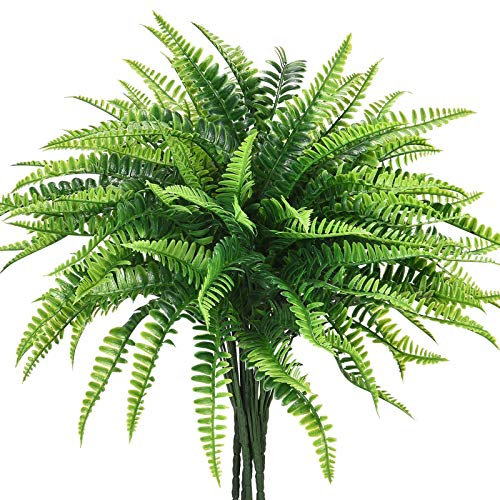 HBell Artificial Fake Plants 12 Bundles Outdoor UV Resistant Greenery Shrubs Plants Indoor Outside Hanging Planter Home Garden Decorating