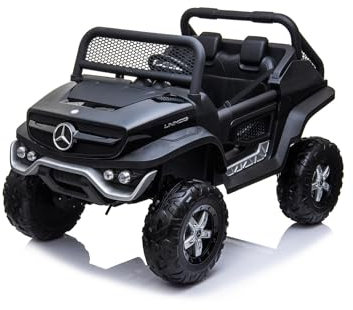 Elektroauto für Kinder, 3 Jahre, 4 Jahre, Mercedes Benz Unimog, 12 V, batteriebetrieben, mit Funksteuerung, Lichter, Geräusche, Rückwärtsgang, Türöffnung, Mercedes-Lizenz – 6 km/h – INJUSA