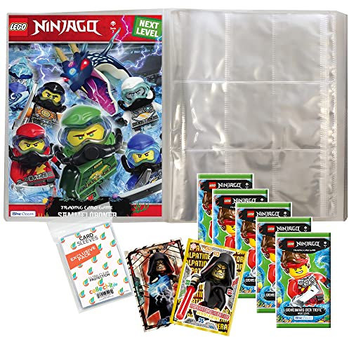 collect-it.de MY HOME OF CARDS + TOYS Exklusive Aufbewahrungshüllen im Bundle mit Blue Ocean - Lego Ninjago 7 Next Level Trading Cards (1 Leere Sammelmappe + 5 Booster)