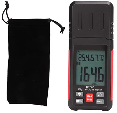 Medidor de Luz Digital Fotografía Profesional Medidor de Lux de Alta Precisión Medidor de Luxómetro de Respuesta Rápida Iluminómetro Digital de Gran Alcance Probador de Brillo