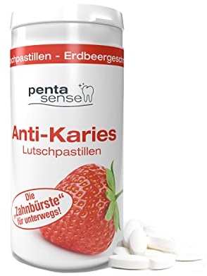 PentaSense® - Xylit Anti Karies Läskande tabletter med smak av jordgubbar som bekämpar plack och syra, hjälper till att bevara tandemaljen - 150 stycken