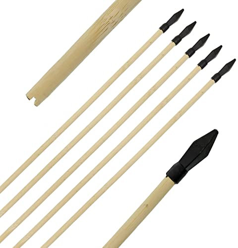 FLITZEBOGEN Holzpfeile - 17 oder 20 Zoll - 5 Stück, für Kinderbogen, Ersatzpfeil mit Gummispitze, hohe Sicherheit (20 Zoll)