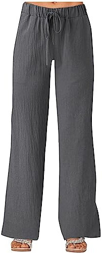 GFPGNDFHG Leinenhose Damen Leichte Sommerhose Mit Gummizug Snowboard Protektoren Hose Damen Lange Haremshose für Damen, hohe Taille, Bedruckt, Boho-Strandhose, leichte Freizeithose, lockere Hose mit