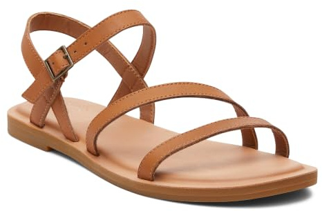 TOMS Women's Kira Sandal, Leather Upper