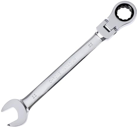 Gedlex Maulschlüssel Ratsche 22mm, 180° Flexibel Ratschenringschlüssel, CV-Stahl Ringschlüssel Ratsche, Gabel Ratschenschlüssel, Schraubenschlüssel fur Autoreparatur, Hausreparatur