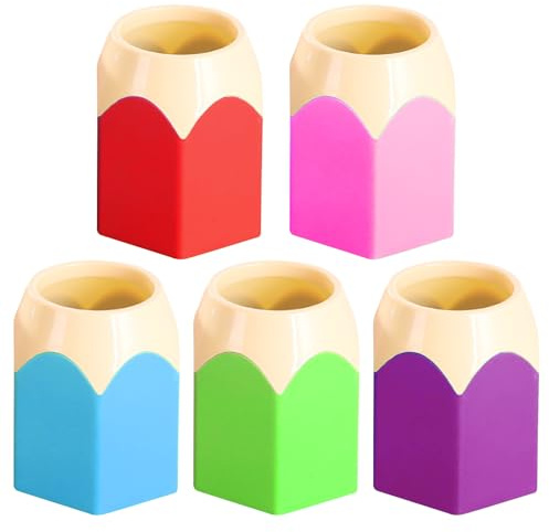 ZBHDEYG Portapenne multicolore, design creativo con pennino, scatola portaoggetti da scrivania multi-scomparto per cancelleria, pennelli da trucco