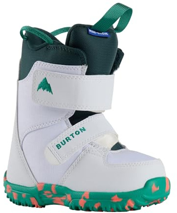 Burton Mini Grom Kids Snowboard Boots, White, Size 13C