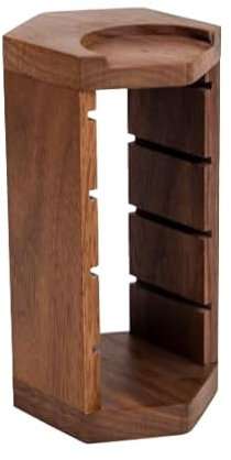 Soporte para cesta de filtro de café de 54 mm, estructura de madera de nogal, organizador de almacenamiento para cesta Sage/Breville de 54 mm