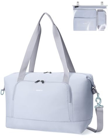 ECOHUB für Ryanair Handgepäck Tasche 40x20x25, Perfekt für Neue Ryanair 40x30x20 Faltbare Reisetasche für Flugzeug, Recycelt Travel Ryan air Bag 40x20x25 Mit Abnehmbar Nass-Tasche für Damen(Grau)