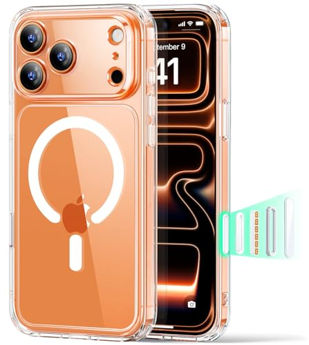 ESR Funda para iPhone 17 Pro, Control de Cámara, Compatible MagSafe, Protección Militar a Prueba de Golpes, Esquinas Air Guard, Case Híbrida Classic (HaloLock), Transparente
