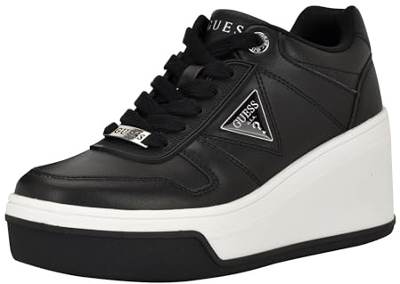Guess Women's Rozinn Wedge Sneaker, Black 001, 7.5