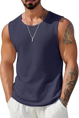 WINKEEY Mens Vest Sleeveless Plain Tank Top Men Casual Comfort Breathable Summer Training Workout Sports Vests Shirts for Mens UK
