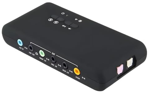 Risegun Tarjeta de sonido externa USB 7.1, 8 canales, USB, estéreo, adaptador de audio, tarjeta de sonido externa, 12 Mbps para PC portátil